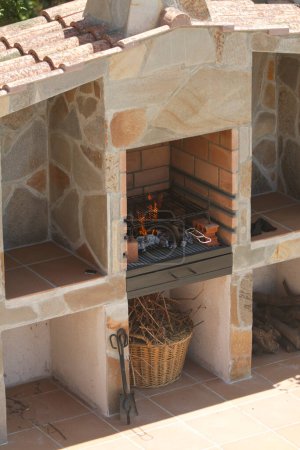 Photo for Open fireplace for barbecue - Royalty Free Image