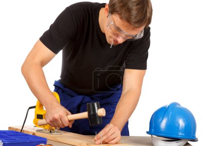 Photo for Construction worker on white background - Royalty Free Image