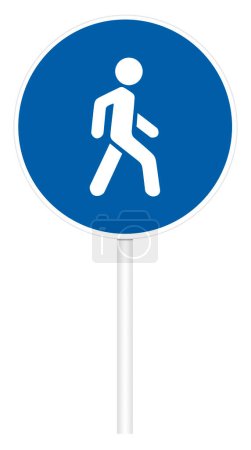 Photo for Prescriptive traffic sign - Pedestrian path - Royalty Free Image
