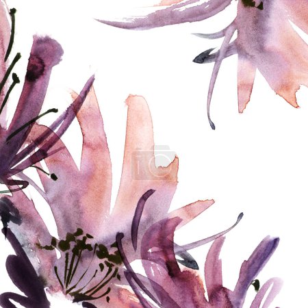 Téléchargez les photos : Aquarelle peinte fleur gros plan - en image libre de droit