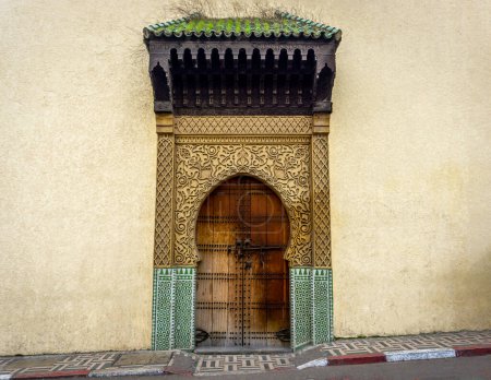 Photo for Old Mosque and gates  in Fes, Morocco,view of old medina circa 2019 - Royalty Free Image