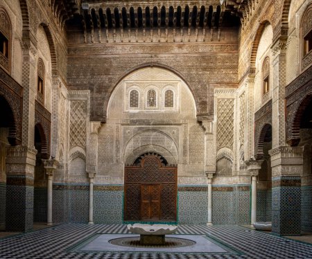 Foto de Al Attarine Madrasa en Fez o Fez, Marruecos. - Imagen libre de derechos
