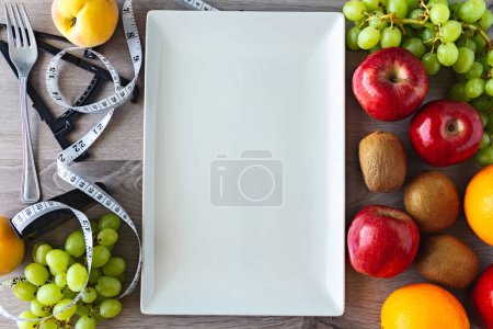 Photo for Healthy and natural varied fruits for a healthy life. Diet concept - Royalty Free Image