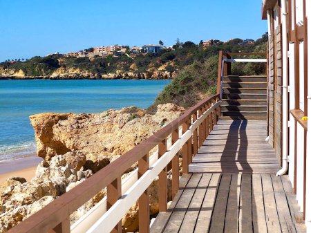 Photo for "Romantic coast of Albufeira in Portugal with blue Atlantic ocean" - Royalty Free Image