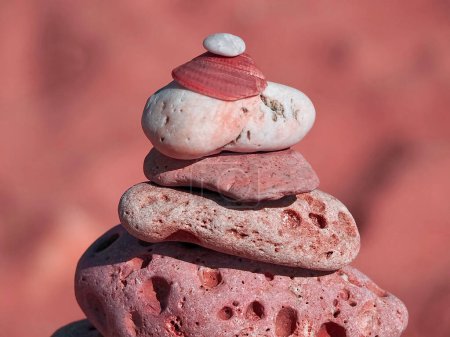 Photo for Stacks of stones in bright colors - Royalty Free Image