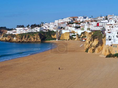 Photo for Empty Cityscape and beach of Albufeira in Portugal - Royalty Free Image