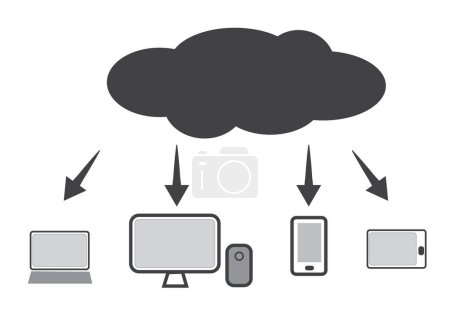 Téléchargez les photos : Icône de la technologie cloud. web cloud technologie résumé d'entreprise - en image libre de droit