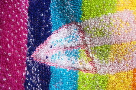 Foto de Fondo abstracto. Vista cercana de la textura colorida de la alfombra - Imagen libre de derechos