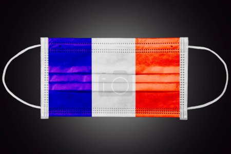 Photo for France flag on medical mask, medical protective mask - Royalty Free Image