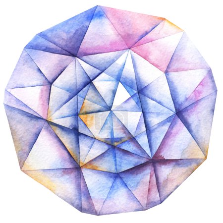Téléchargez les photos : Aquarelle cristal de diamant sur fond blanc - en image libre de droit