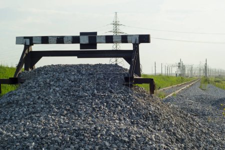 Téléchargez les photos : Impasse ferroviaire fermer - en image libre de droit