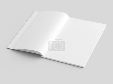 Téléchargez les photos : Magazine ouvert avec une reliure collée. Format A4 vertical. - en image libre de droit