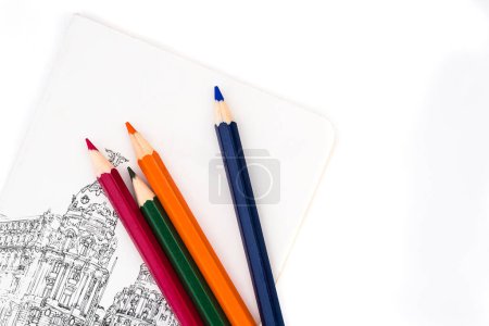 Photo for Colored pencils for creative idea and concept. Drawing and painting - Royalty Free Image
