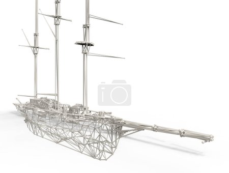 Photo for 3d render illustration of boat structure - Royalty Free Image