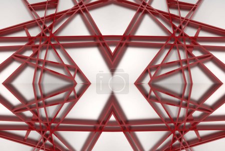 Foto de 3d renderizado de malla de caos rojo - Imagen libre de derechos