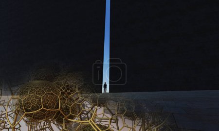 Photo for Lonely person walking through, 3d illustration - Royalty Free Image