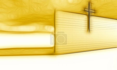 Photo for Cross on the wall background texture - Royalty Free Image