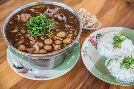 Photo for "Braised beef clear with meat tendon ball soup stew" - Royalty Free Image