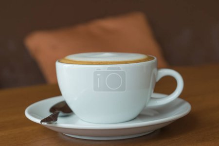 Photo for Coffee on table, close up - Royalty Free Image