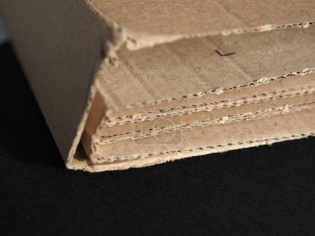Photo for Brown cardboard box on background, close up - Royalty Free Image