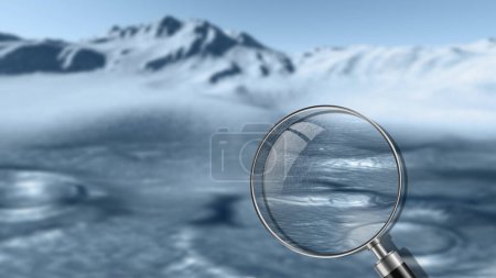 Téléchargez les photos : Illustration 3 d. globe de verre sur neige - en image libre de droit