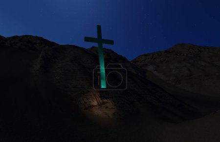 Téléchargez les photos : Croix au coucher du soleil concept religieux - en image libre de droit