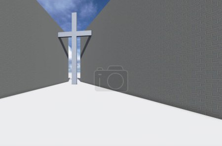 Photo for Cross on blue sky background - Royalty Free Image