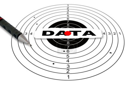 Photo for 3d rendering of a target with the word data - Royalty Free Image
