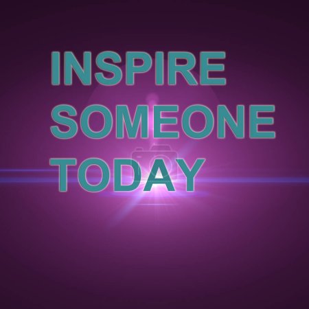 Téléchargez les photos : Inspirer quelqu'un aujourd'hui, illustration colorée - en image libre de droit