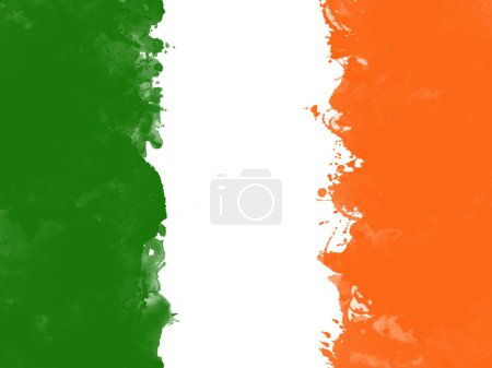 Photo for Flag of Ireland by watercolor paint brush, grunge style - Royalty Free Image
