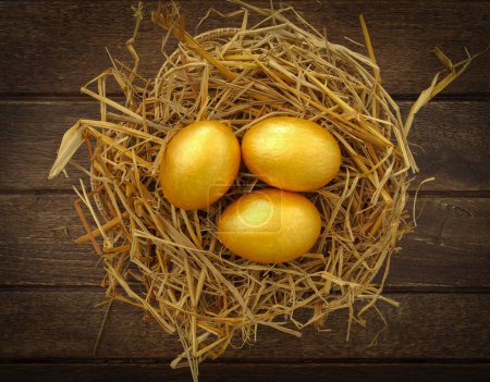 Photo for Gold eggs, close up - Royalty Free Image