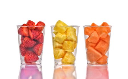 Photo for Three Fruit Cups, close up - Royalty Free Image