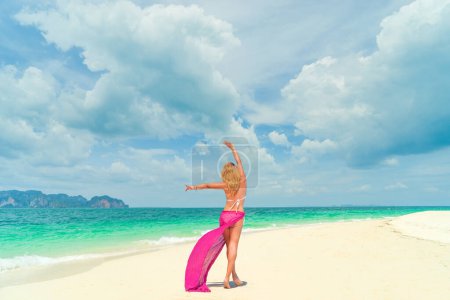 Photo for Woman in the tropical beach - Royalty Free Image