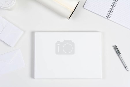 Photo for The White Office Desk - Royalty Free Image