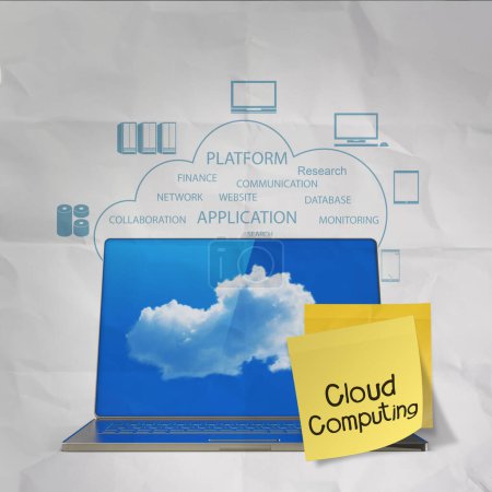 Téléchargez les photos : Concept de Cloud Computing, image colorée - en image libre de droit