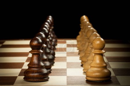 Photo for Wooden chess pawn background view - Royalty Free Image