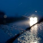 Rainy night traffic background view