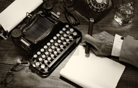 Photo for Vintage Writer Closeup background view - Royalty Free Image