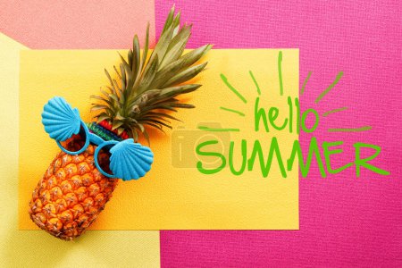 Photo for Summer and Holiday concept.Hipster Pineapple Fashion Accessories - Royalty Free Image