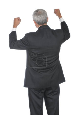 Téléchargez les photos : "Moyen Age Homme d'affaires mains levées" - en image libre de droit