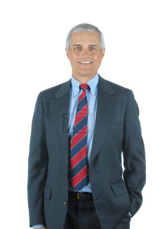 Photo for Smiling Businessman isolated on white background - Royalty Free Image