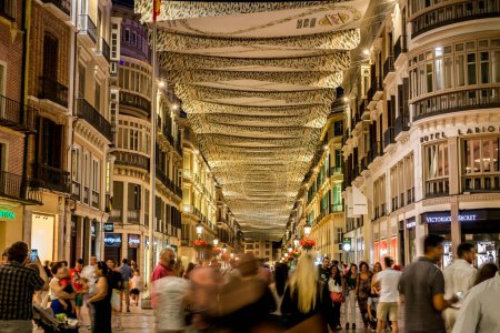 Photo for People in motion on the Marques de Larios pedestrian street - Royalty Free Image