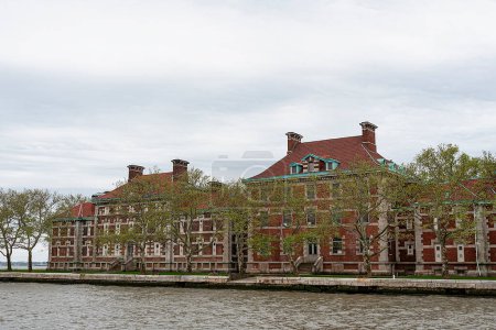 Foto de Ellis Island vista de fondo - Imagen libre de derechos