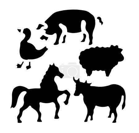 Photo for Animals stencil shapes set - Royalty Free Image