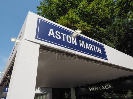 Photo for "Aston Martin stand on international motor show exhibition - Royalty Free Image