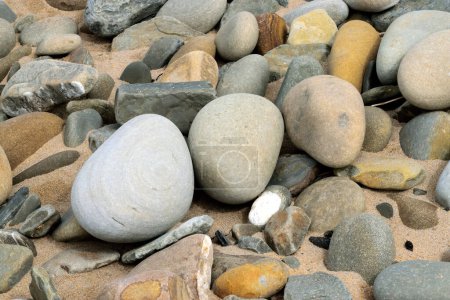 Photo for Pebbles on seashore, daytime view - Royalty Free Image
