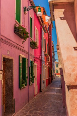 Photo for Small colored houses in Burano, Venice - Italy - Royalty Free Image