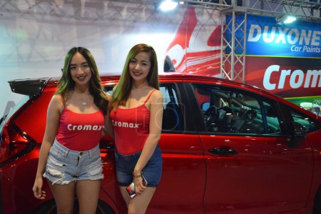 Photo for Car show female models - Royalty Free Image