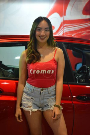 Photo for Car show female model - Royalty Free Image