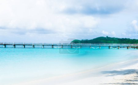 Téléchargez les photos : Un pont minimaliste sur la côte maritime - en image libre de droit